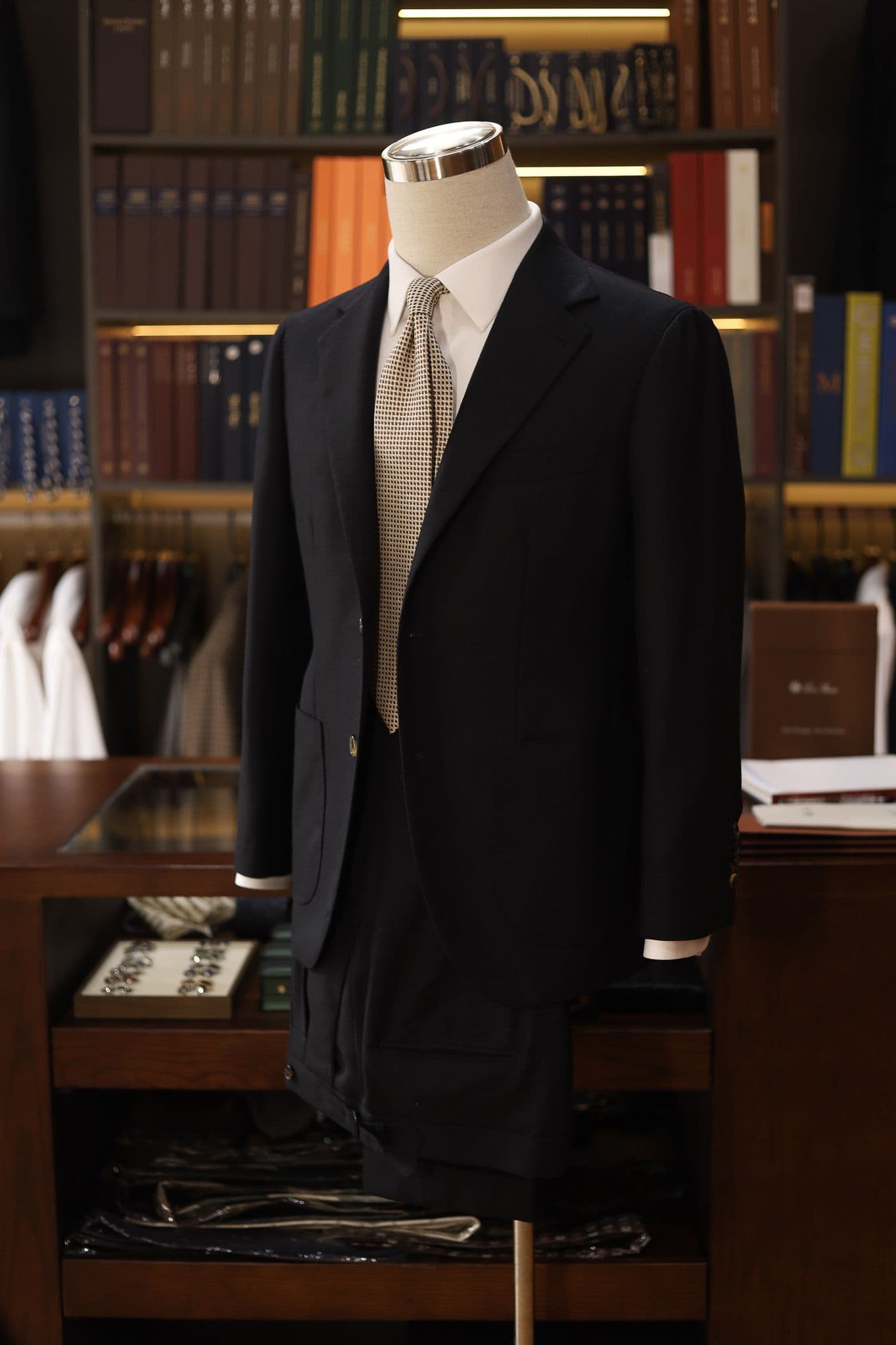 Scabal Wool Cashmere Black Suit